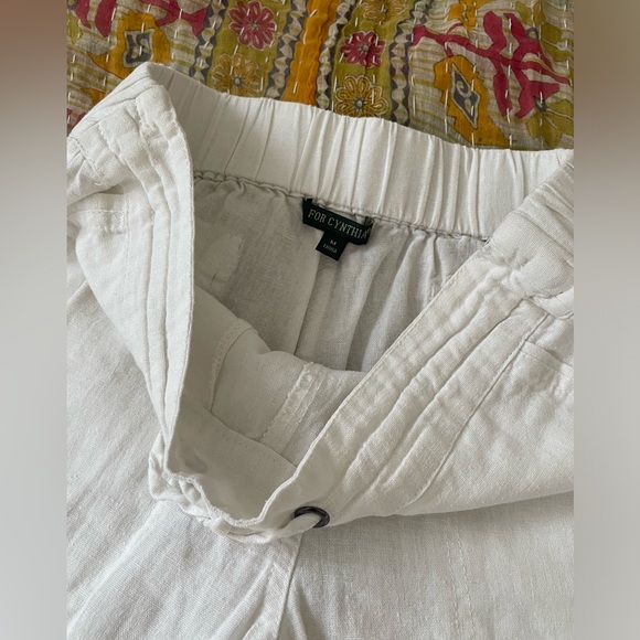 White linen pants M (fits S) - Picture 2 of 5